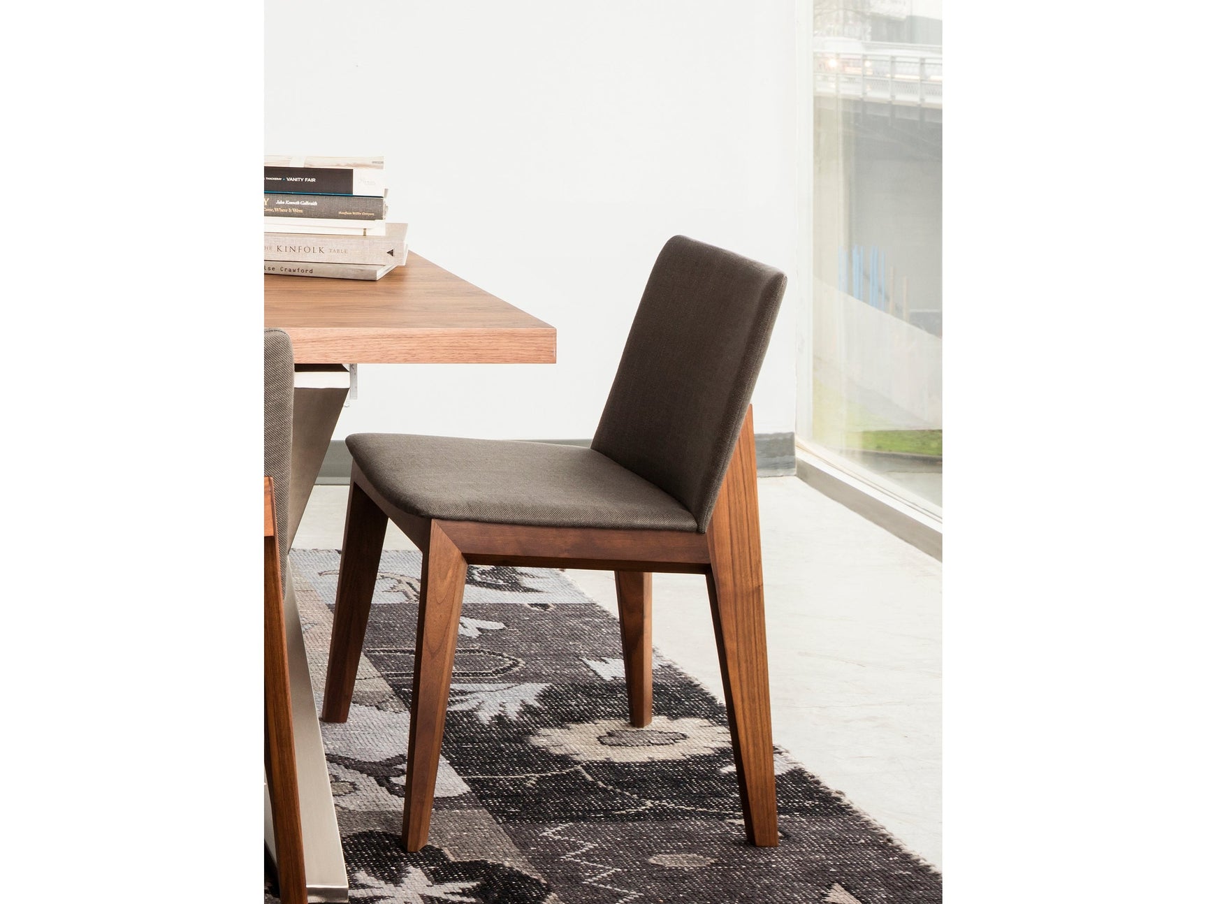 Deco Dark Grey/Natural Walnut Dining Chair (Set of 2) - Ornate Home