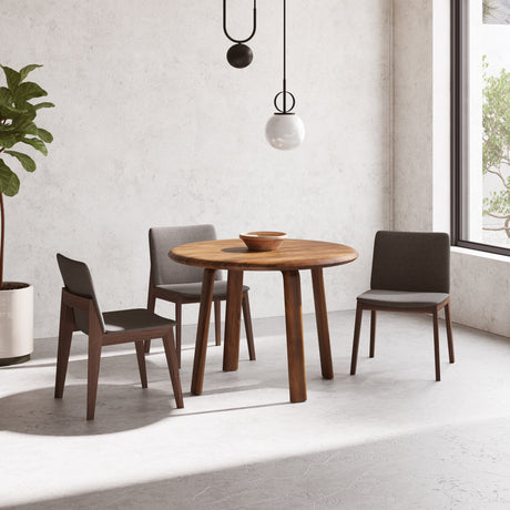 Deco Dark Grey/Natural Walnut Dining Chair (Set of 2) - Ornate Home