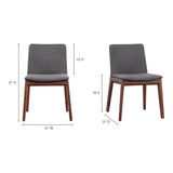 Deco Dark Grey/Natural Walnut Dining Chair (Set of 2) - Ornate Home