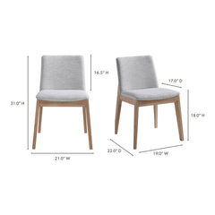 Deco Light Grey Dining Chair (Set of 2) - Ornate Home