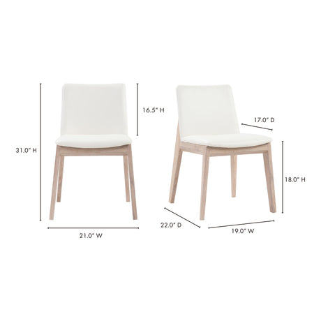 Deco White Dining Chair Cream (Set of 2) - Ornate Home