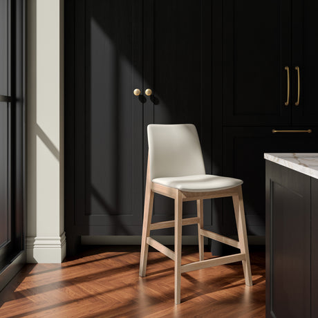 Deco White Oak Counter Stool - Ornate Home