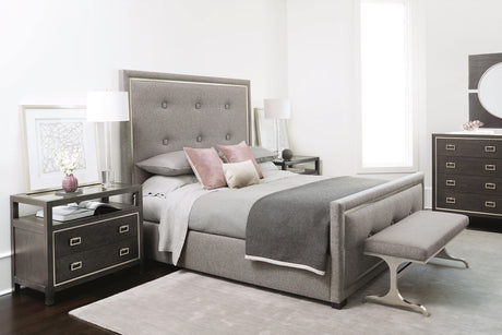 Decorage Silver Mist/Grey Panel King Bed - Ornate Home