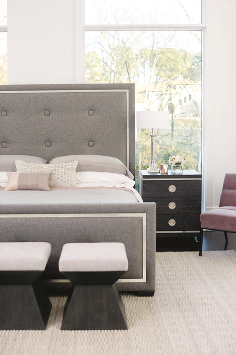 Decorage Silver Mist/Grey Panel King Bed - Ornate Home