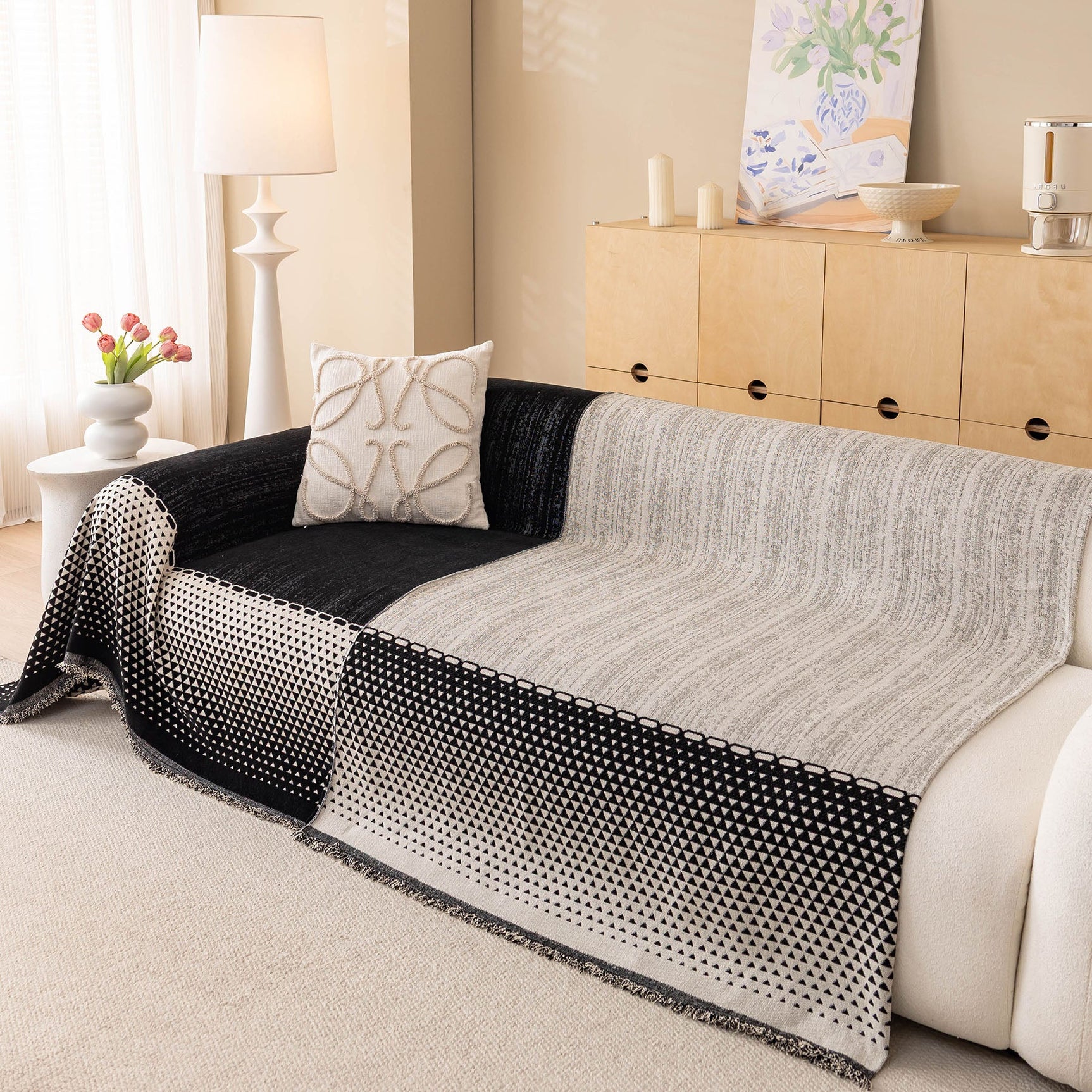 Decorative Couch Throw Cover, Washable Boho Couch Blanket Protector for Dogs, Cats - Ornate Home