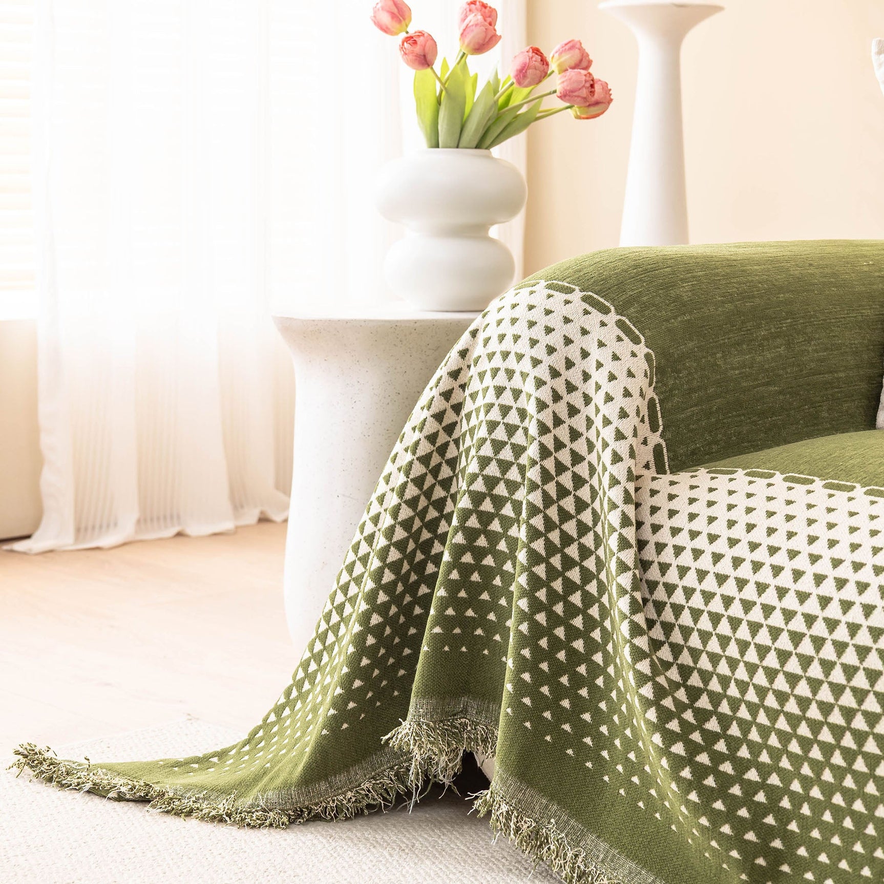 Decorative Couch Throw Cover, Washable Boho Couch Blanket Protector for Dogs, Cats - Ornate Home