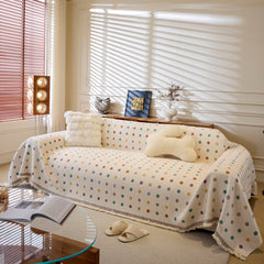 Decorative Plush Textured Woven Sofa Cover Throw, Cozy Soft Couch Protector Blanket - Ornate Home