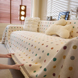 Decorative Plush Textured Woven Sofa Cover Throw, Cozy Soft Couch Protector Blanket - Ornate Home