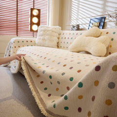 Decorative Plush Textured Woven Sofa Cover Throw, Cozy Soft Couch Protector Blanket - Ornate Home