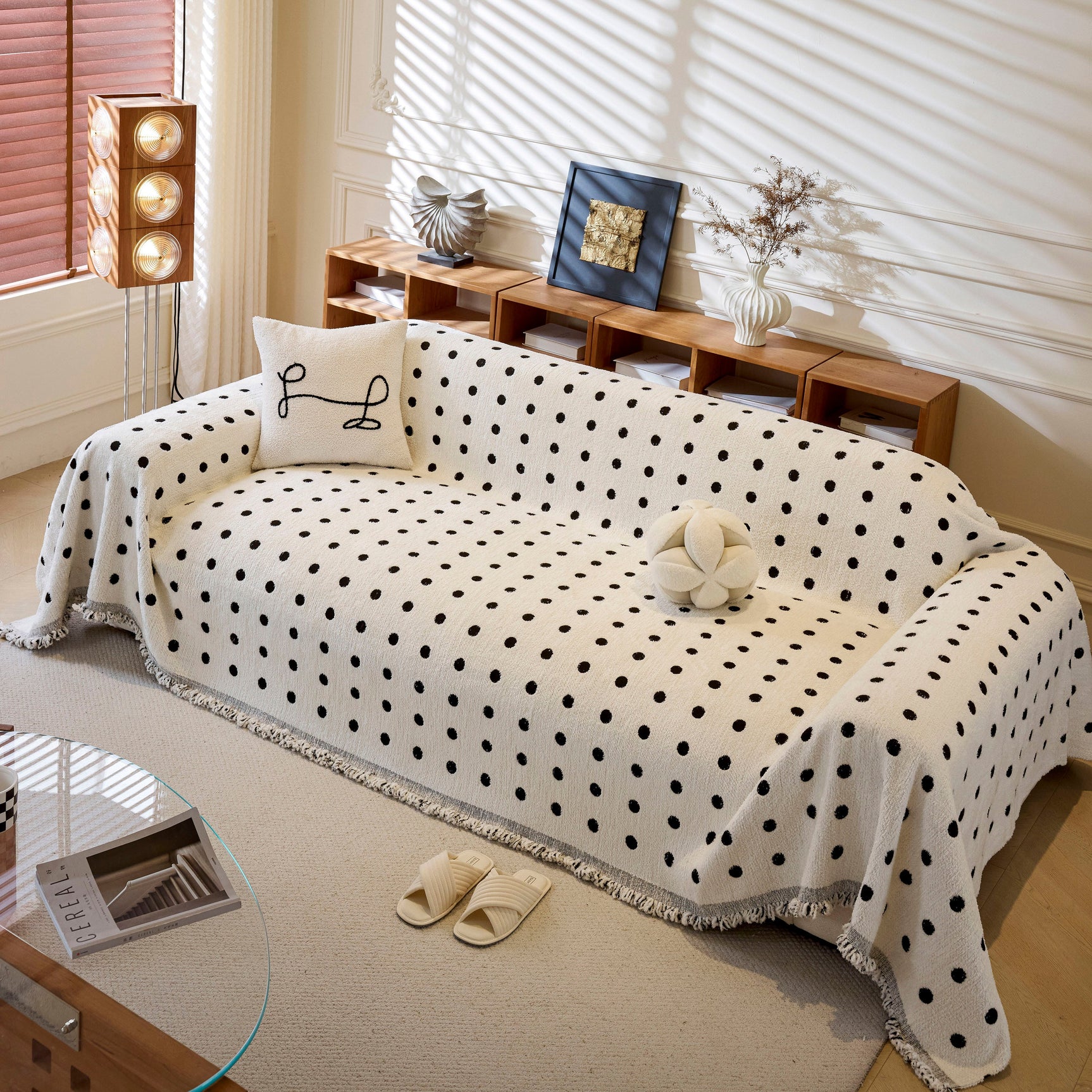 Decorative Plush Textured Woven Sofa Cover Throw, Cozy Soft Couch Protector Blanket - Ornate Home