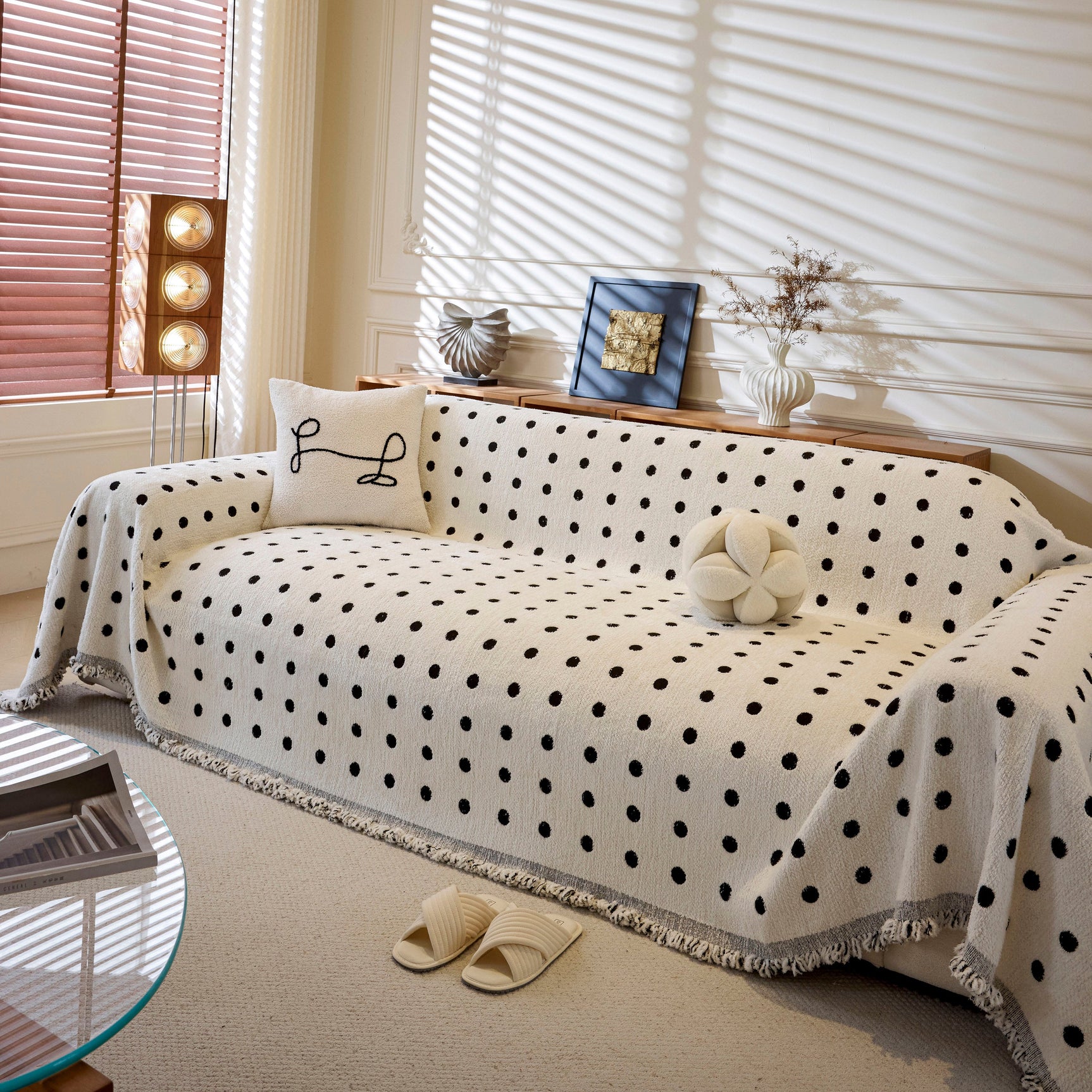 Decorative Plush Textured Woven Sofa Cover Throw, Cozy Soft Couch Protector Blanket - Ornate Home