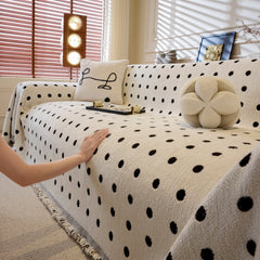 Decorative Plush Textured Woven Sofa Cover Throw, Cozy Soft Couch Protector Blanket - Ornate Home