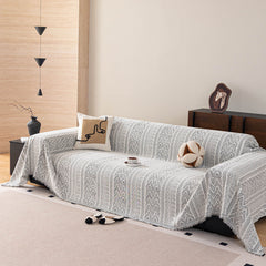 Decorative Slipcover for Pets, Kids, Boho Woven Couch Cover Throw Blanket with Tassel - Ornate Home
