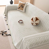 Decorative Slipcover for Pets, Kids, Boho Woven Couch Cover Throw Blanket with Tassel - Ornate Home