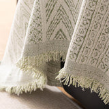 Decorative Slipcover for Pets, Kids, Boho Woven Couch Cover Throw Blanket with Tassel - Ornate Home