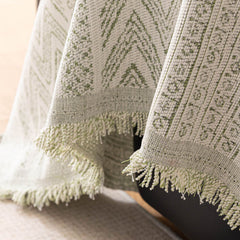 Decorative Slipcover for Pets, Kids, Boho Woven Couch Cover Throw Blanket with Tassel - Ornate Home