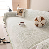 Decorative Slipcover for Pets, Kids, Boho Woven Couch Cover Throw Blanket with Tassel - Ornate Home