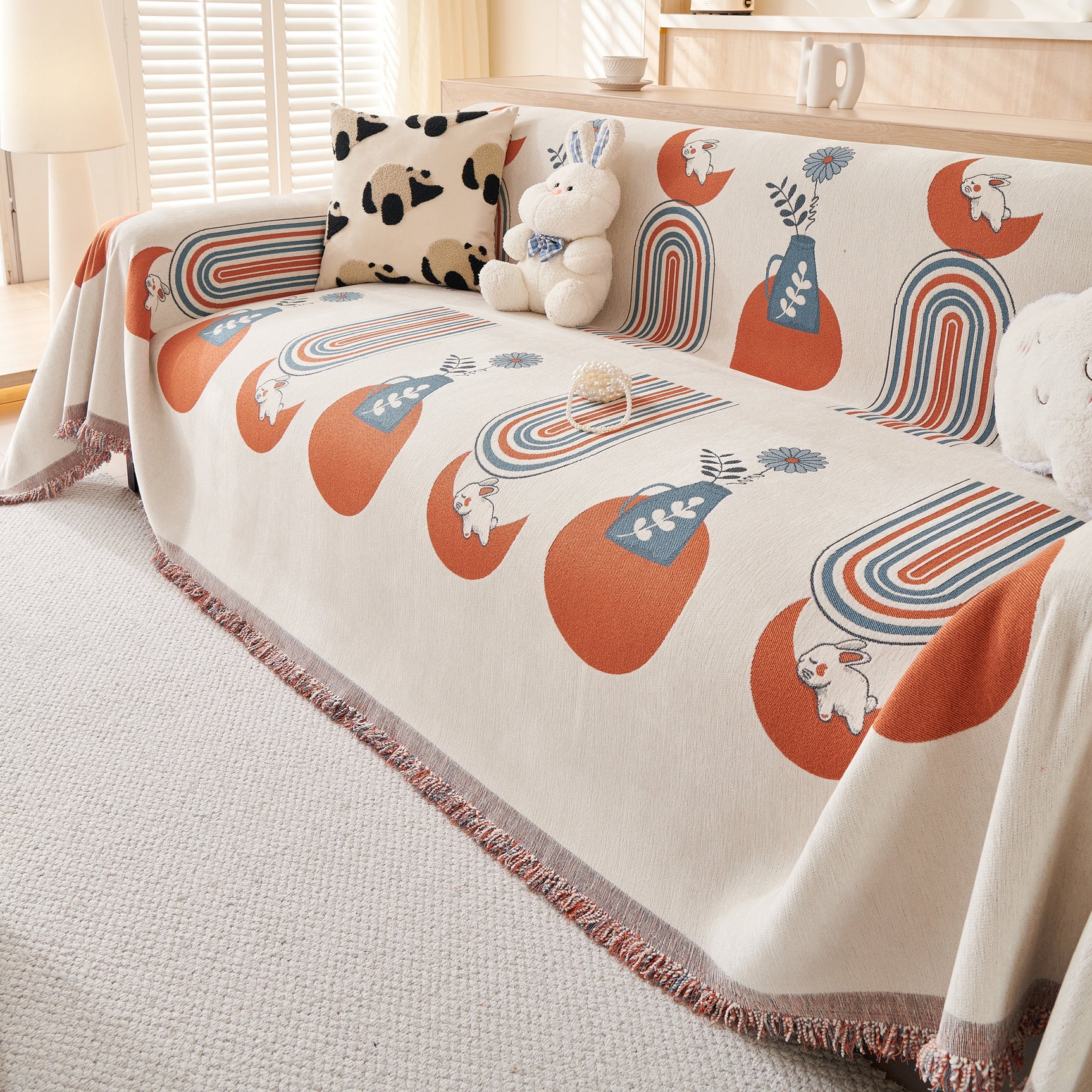 Decorative Throw Blankets for Couch Reversible Chenille Furniture Throw Covers for Sectional Sofa - Ornate Home
