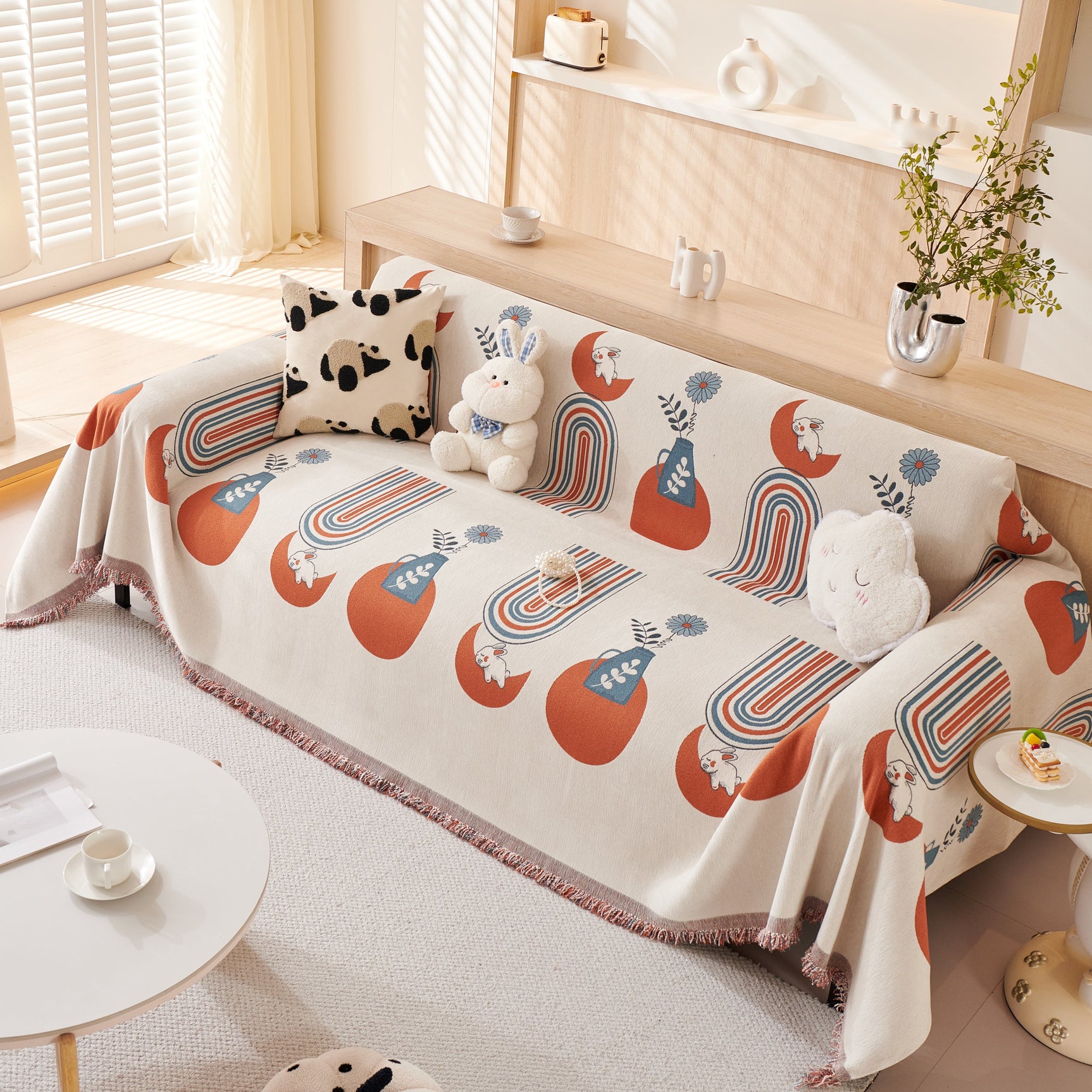 Decorative Throw Blankets for Couch Reversible Chenille Furniture Throw Covers for Sectional Sofa - Ornate Home