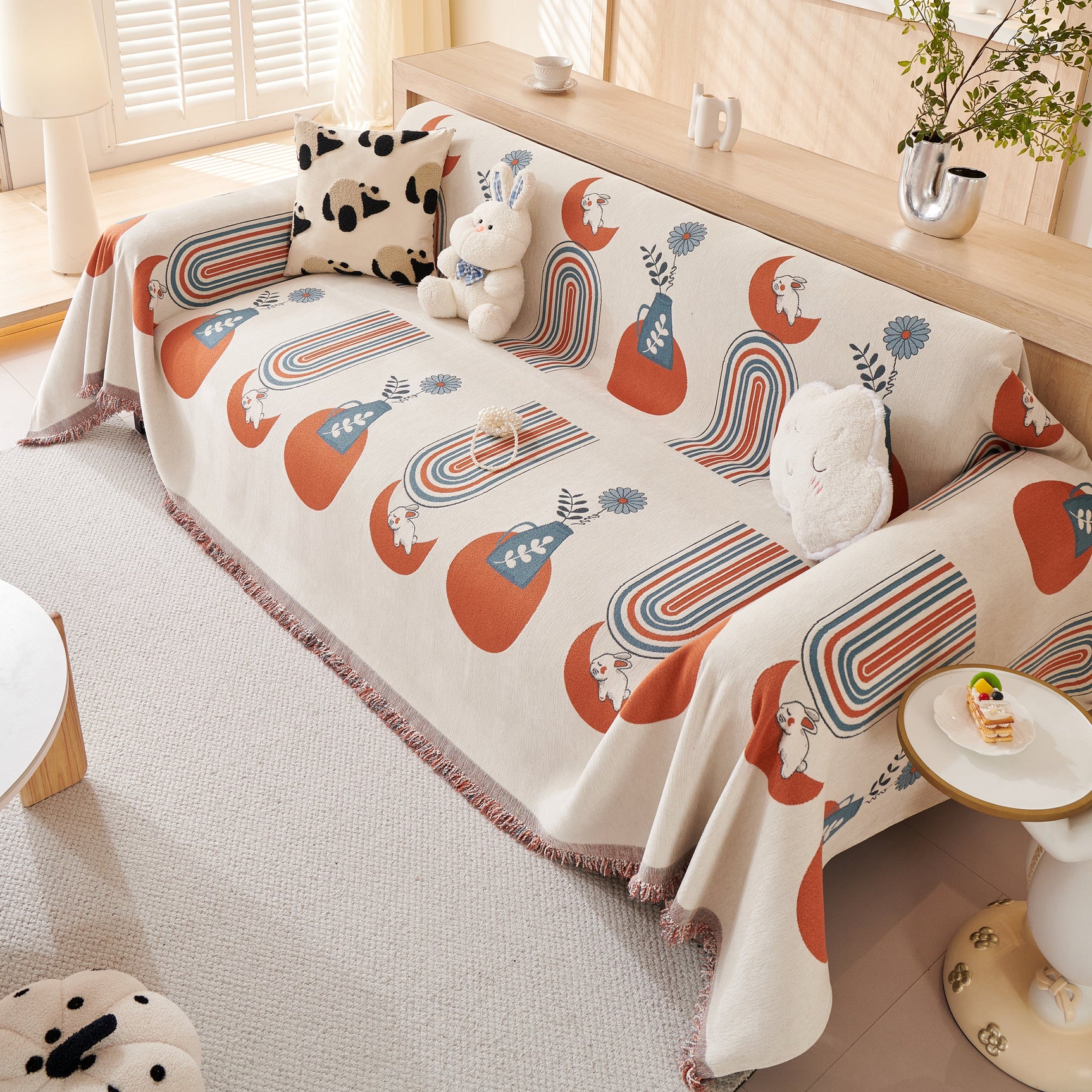Decorative Throw Blankets for Couch Reversible Chenille Furniture Throw Covers for Sectional Sofa - Ornate Home