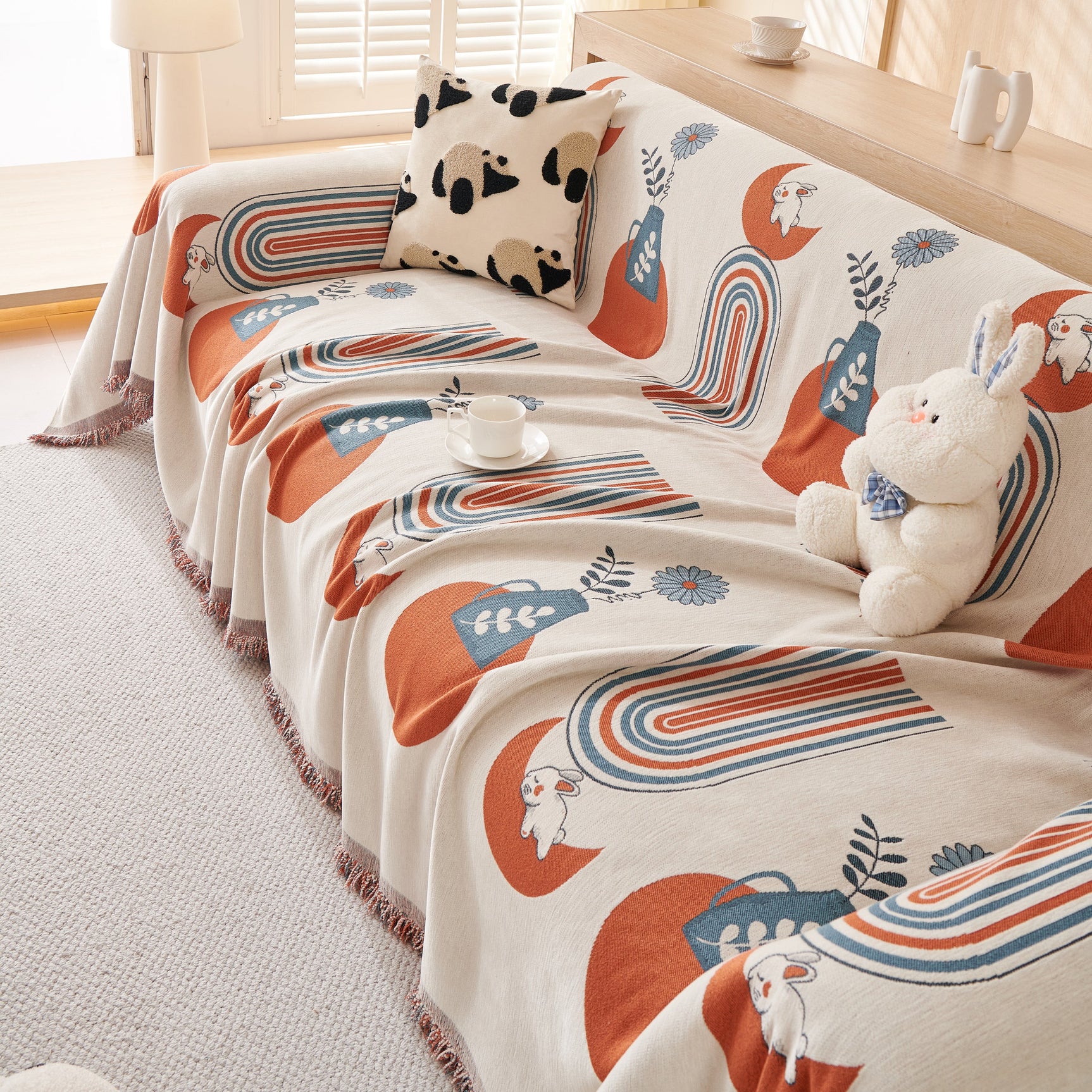 Decorative Throw Blankets for Couch Reversible Chenille Furniture Throw Covers for Sectional Sofa - Ornate Home