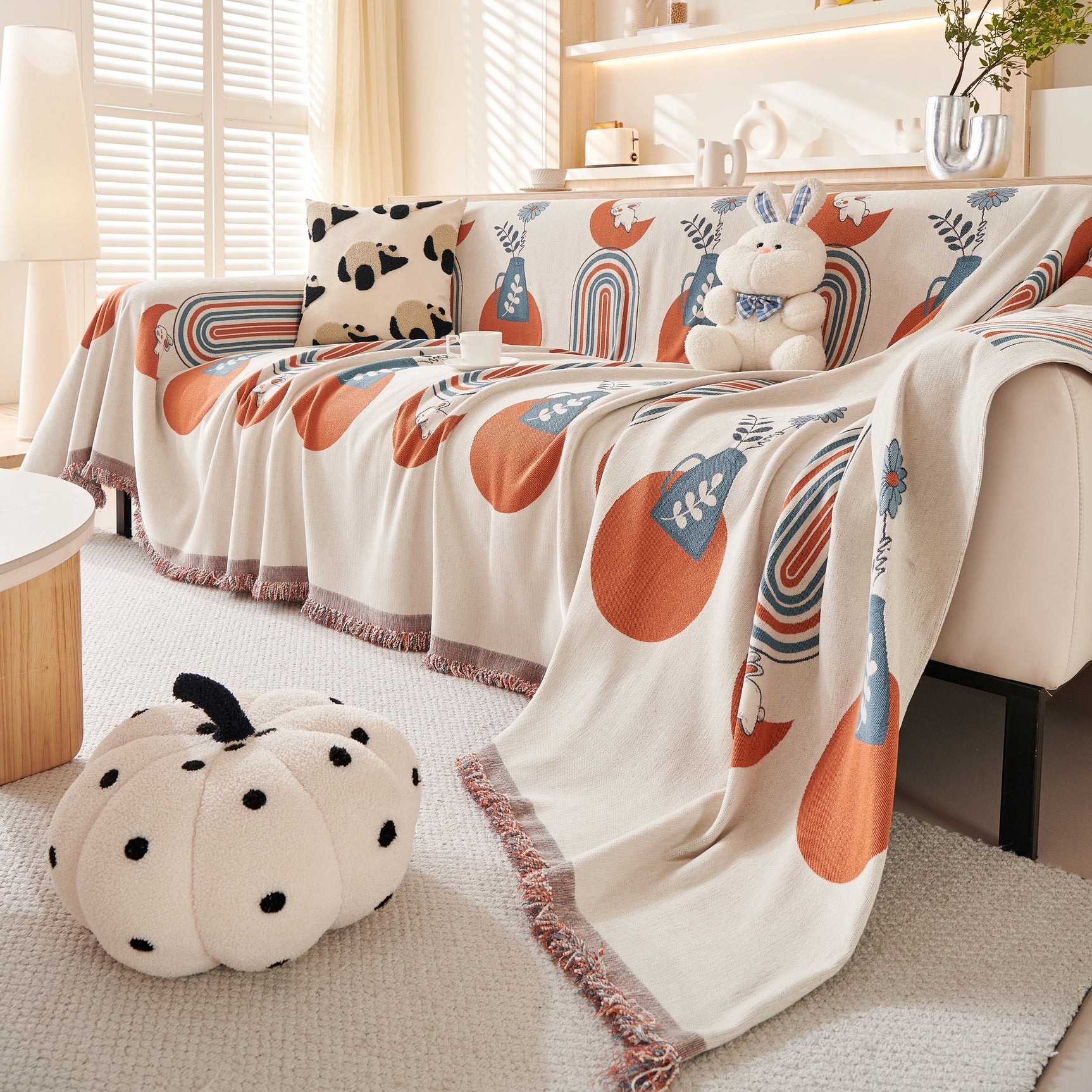 Decorative Throw Blankets for Couch Reversible Chenille Furniture Throw Covers for Sectional Sofa - Ornate Home