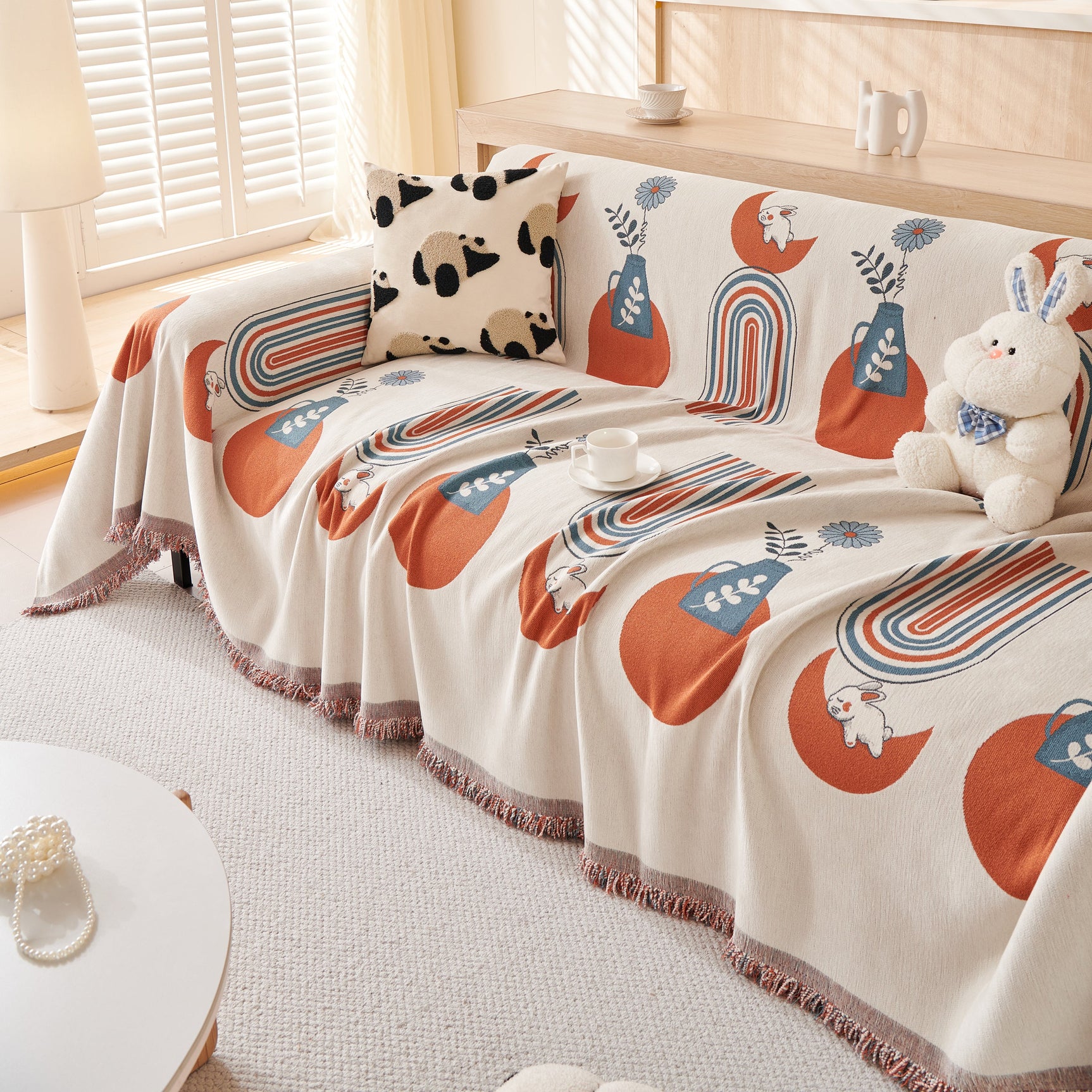 Decorative Throw Blankets for Couch Reversible Chenille Furniture Throw Covers for Sectional Sofa - Ornate Home