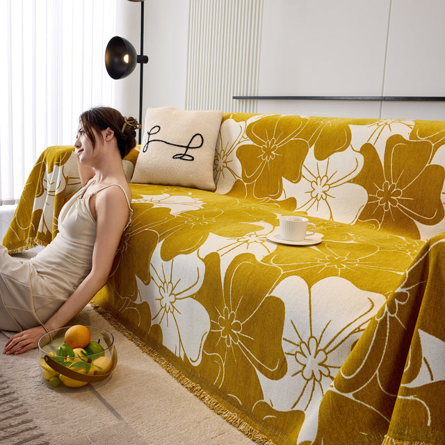 Decorative Throw Blankets for Sofa, Oversized Pretty Floral Throws for Sofas - Ornate Home