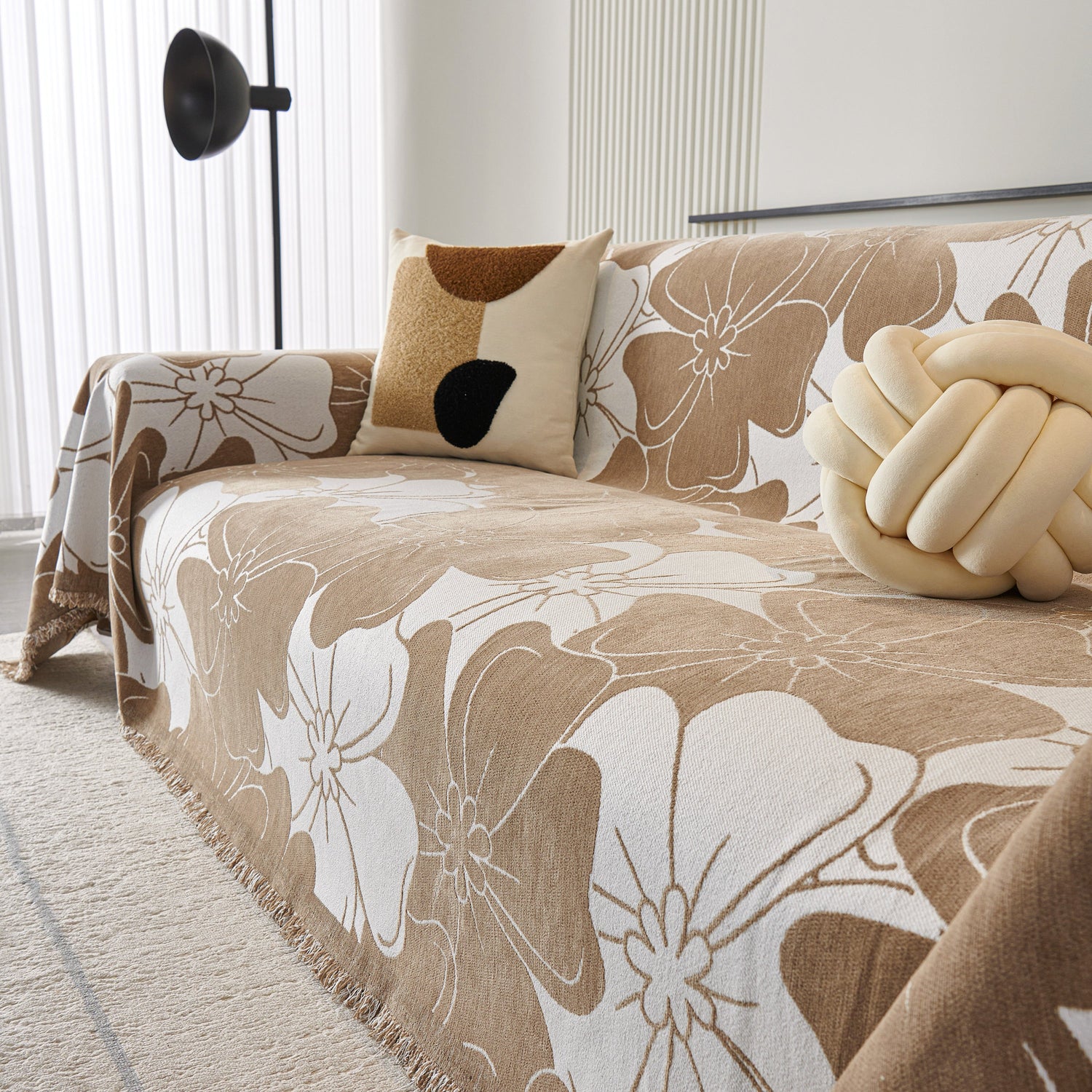 Decorative Throw Blankets for Sofa, Oversized Pretty Floral Throws for Sofas - Ornate Home