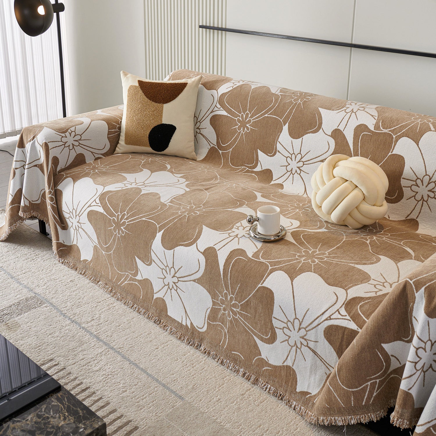Decorative Throw Blankets for Sofa, Oversized Pretty Floral Throws for Sofas - Ornate Home