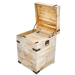 Decorative White Wash Storage Boxes-Trunks with Metal Detail (Set of 2) - Ornate Home