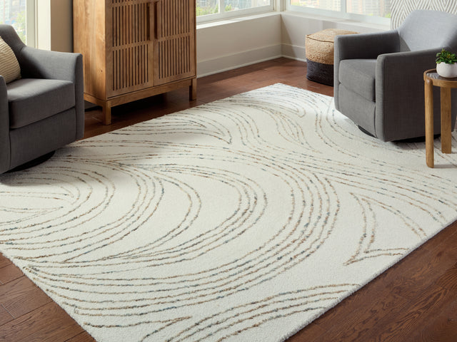 Deenbury Ivory/Green/Brown Large Rug - Ornate Home