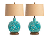 Deep Ocean Blue Table Lamp (Set of 2) - Ornate Home