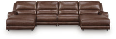 DeepWakes Canyon 4-Piece Power Reclining Sectional with Chaise - Ornate Home