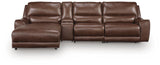 DeepWakes Canyon 4-Piece Reclining Sectional with Chaise and Storage Console