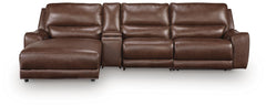 DeepWakes Canyon 4-Piece Reclining Sectional with Chaise and Storage Console - Ornate Home