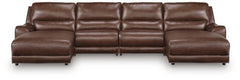 DeepWakes Canyon 4-Piece Reclining Sectional with Double Chaise - Ornate Home