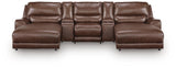 DeepWakes Canyon 5-Piece Reclining Sectional with Double Chaise and Storage Consoles