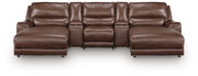 DeepWakes Canyon 5-Piece Reclining Sectional with Double Chaise and Storage Consoles - Ornate Home