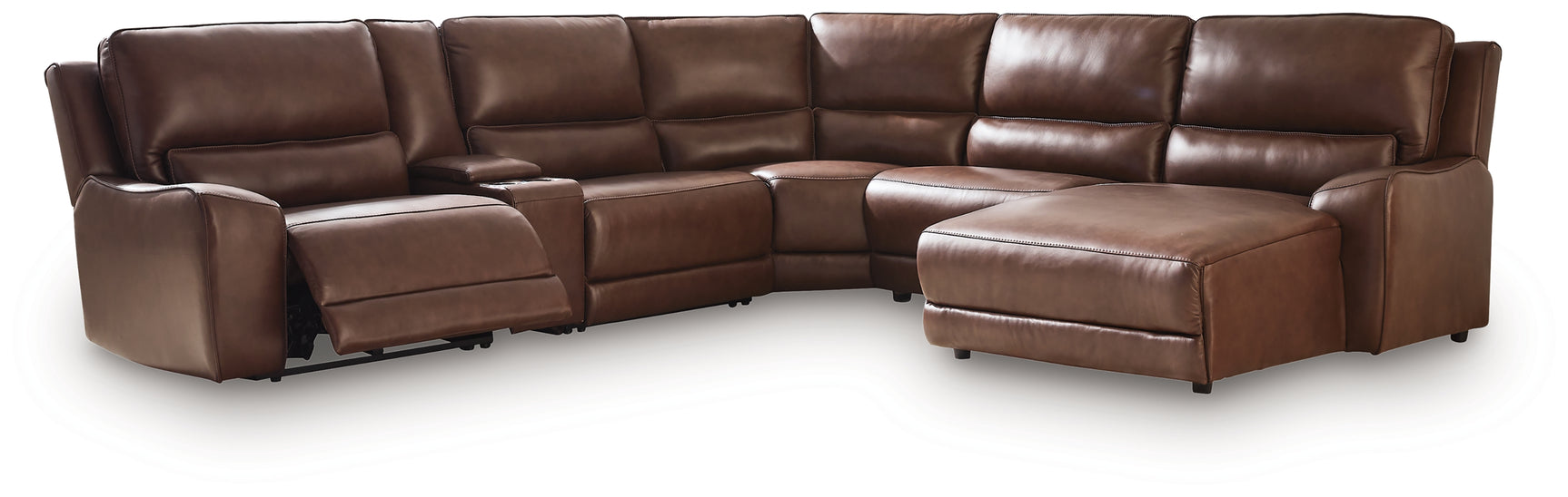 DeepWakes Canyon 6-Piece Power Reclining Sectional with Right Chaise - Ornate Home
