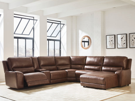 DeepWakes Canyon 6-Piece Power Reclining Sectional with Right Chaise - Ornate Home