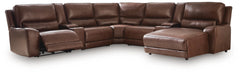 DeepWakes Canyon 7-Piece Reclining Sectional with Chaise and Storage Consoles - Ornate Home