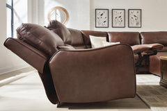 DeepWakes Canyon 7-Piece Reclining Sectional with Chaise and Storage Consoles - Ornate Home
