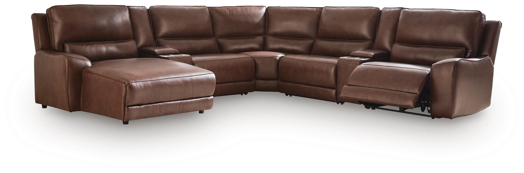 DeepWakes Canyon 7-Piece Reclining Sectional with Chaise and Storage Consoles