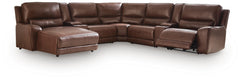 DeepWakes Canyon 7-Piece Reclining Sectional with Chaise and Storage Consoles - Ornate Home