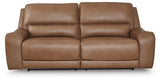 DeepWakes Caramel 2 Seat Power Reclining Sofa ADJ HDREST (Online Special Price) - Ornate Home