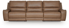 DeepWakes Caramel 3-Piece Power Reclining Sectional - Ornate Home