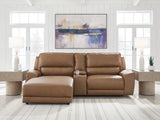 DeepWakes Caramel 3-Piece Power Reclining Sectional with Left Chaise - Ornate Home