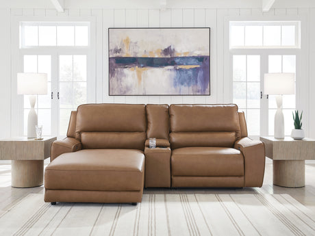DeepWakes Caramel 3-Piece Power Reclining Sectional with Left Chaise - Ornate Home