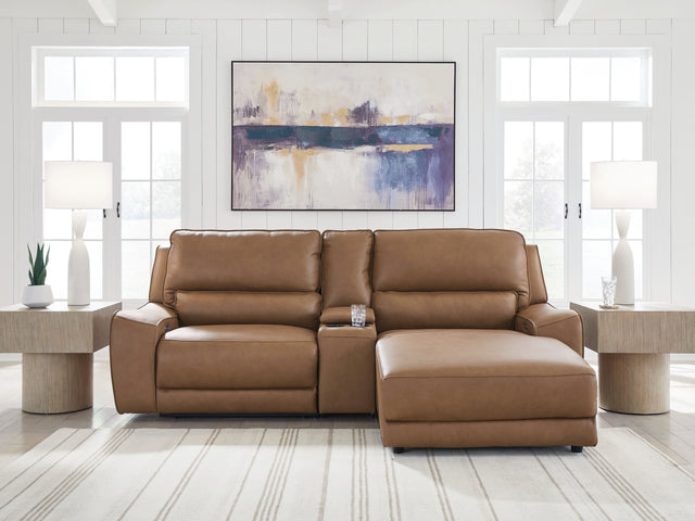 DeepWakes Caramel 3-Piece Power Reclining Sectional with Right Chaise - Ornate Home